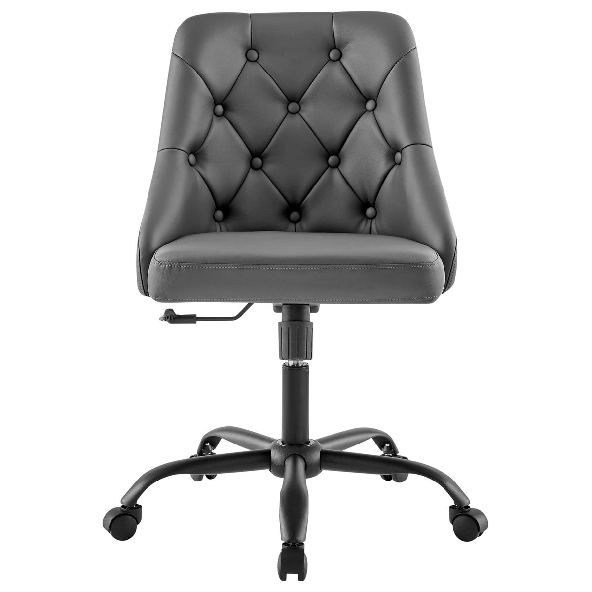 Distinct Tufted Swivel Vegan Leather Office Chair - view 4