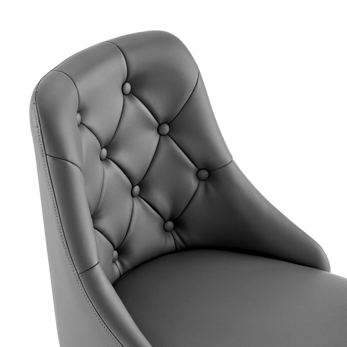 Distinct Tufted Swivel Vegan Leather Office Chair - view 5