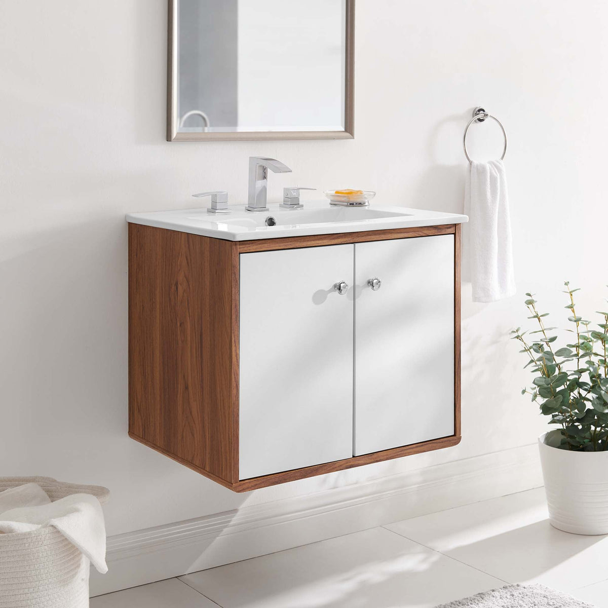 Transmit Wall-Mount Bathroom Vanity Basin Included