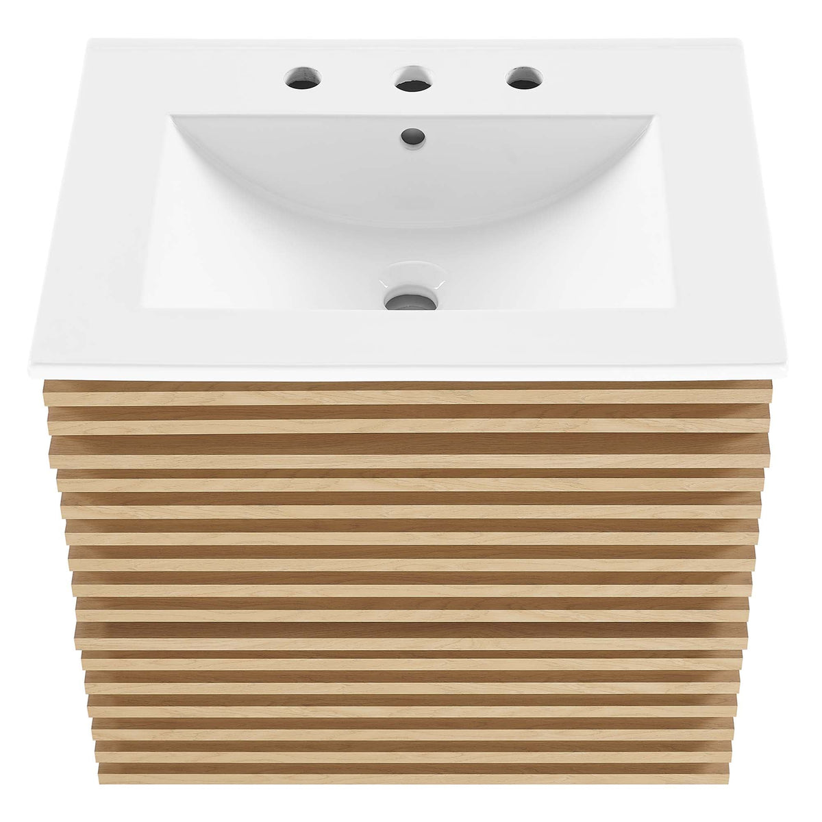 Render Wall-Mount Bathroom Vanity with White Basin Included