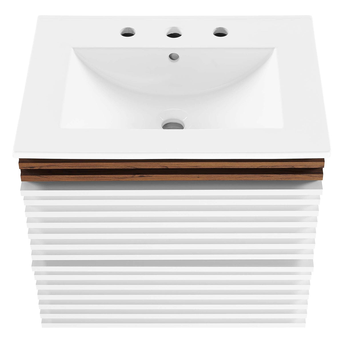 Render Wall-Mount Bathroom Vanity with White Basin Included