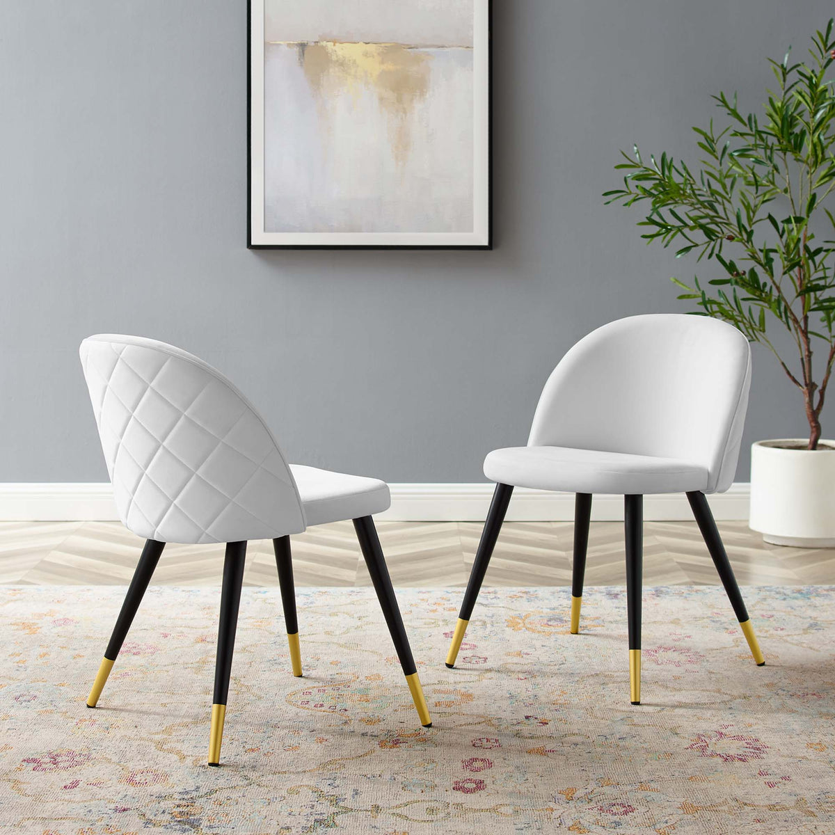 Cordial Performance Velvet Dining Chairs - Set of 2 - view 9