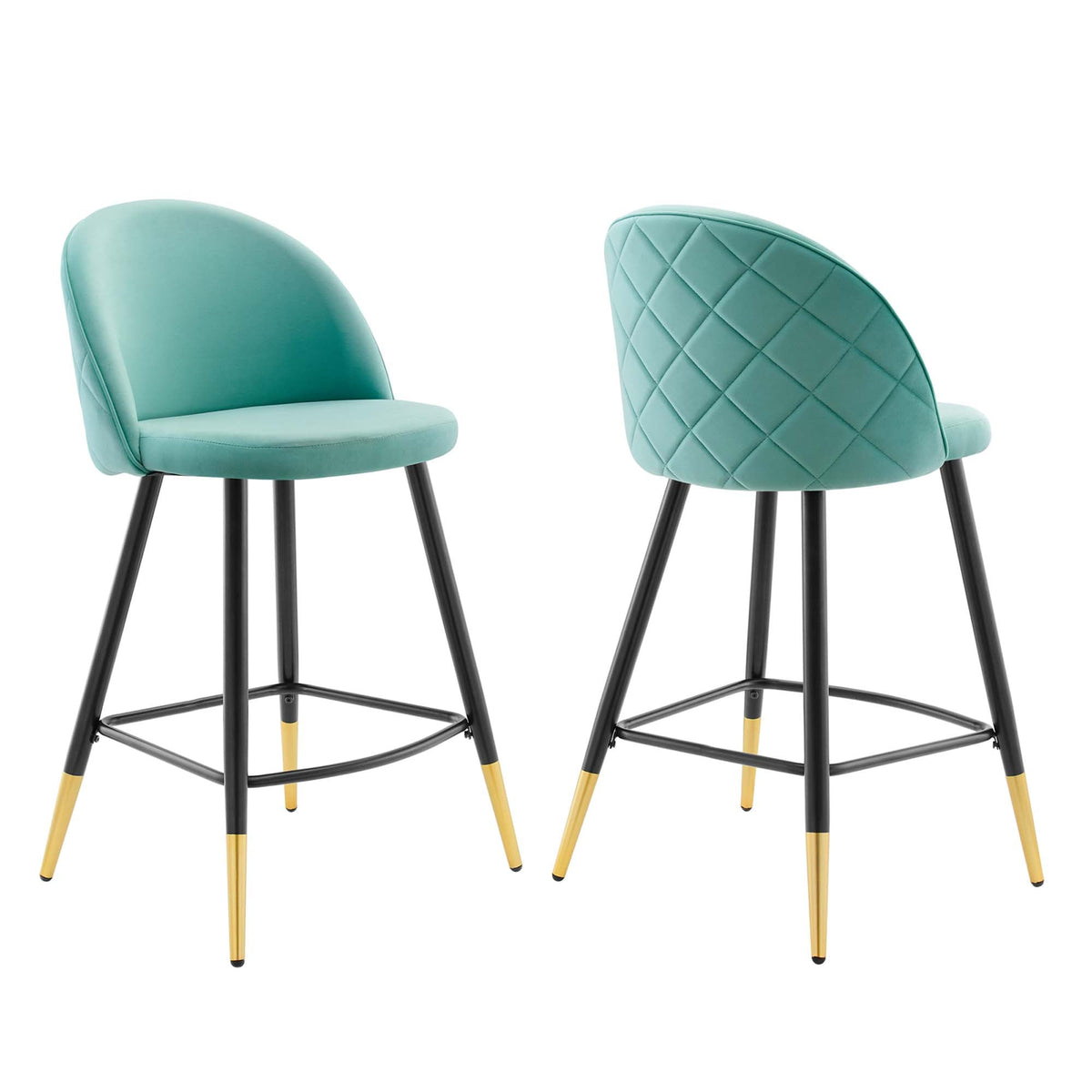 Cordial Performance Velvet Counter Stools Set of 2 - view 1