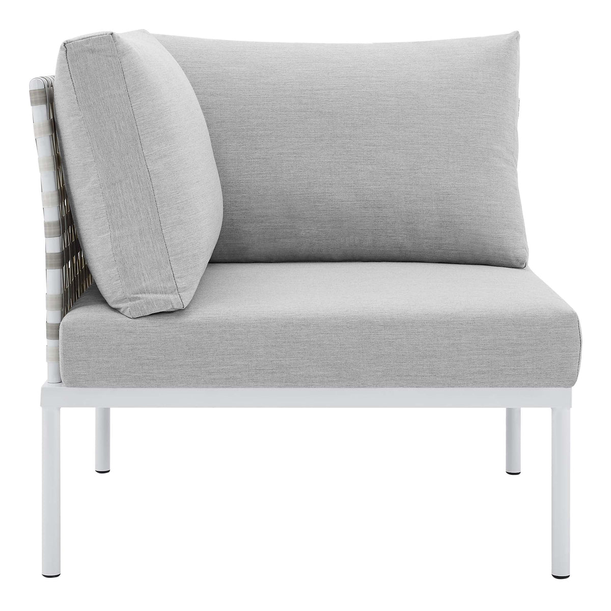 Harmony Sunbrella® Basket Weave Outdoor Aluminum Corner Chair