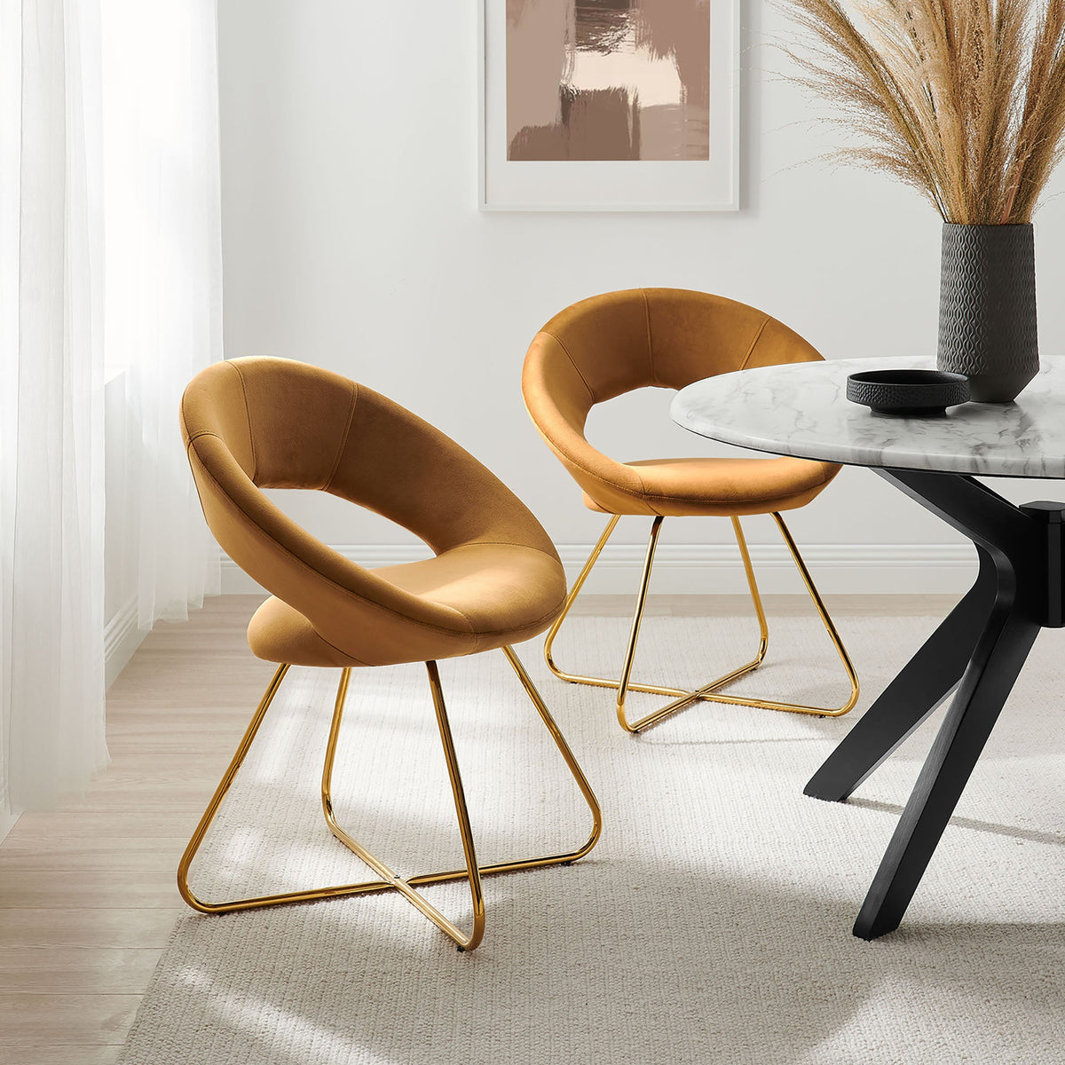 Nouvelle Performance Velvet Dining Chair Set of 2 - view 45