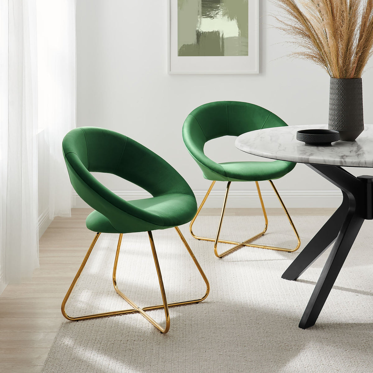 Nouvelle Performance Velvet Dining Chair Set of 2 - view 46