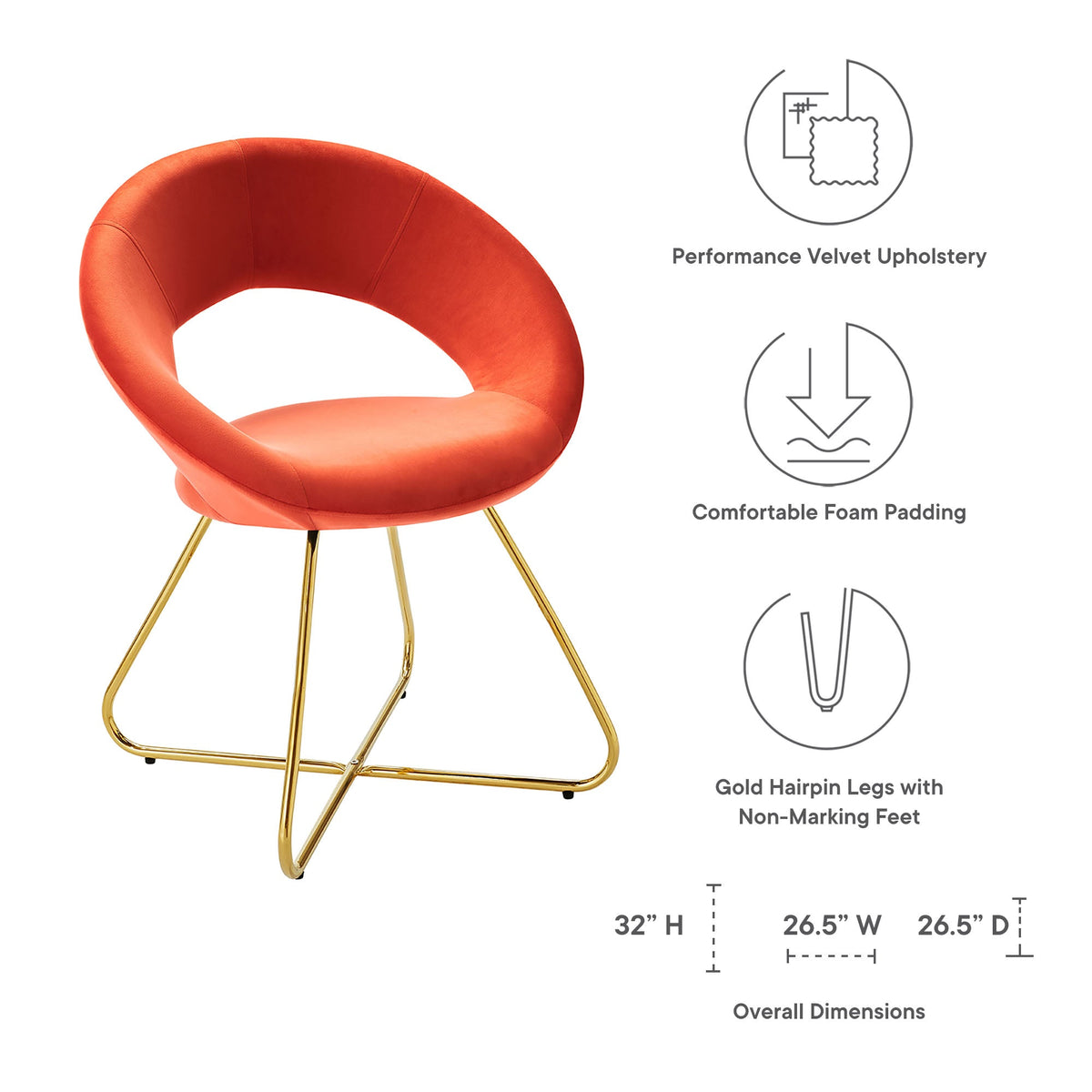 Nouvelle Performance Velvet Dining Chair Set of 2 - view 35