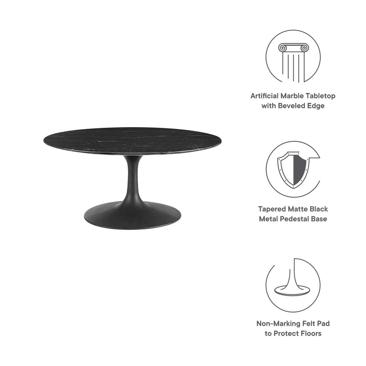 Lippa Round Artificial Marble Coffee Table - view 14