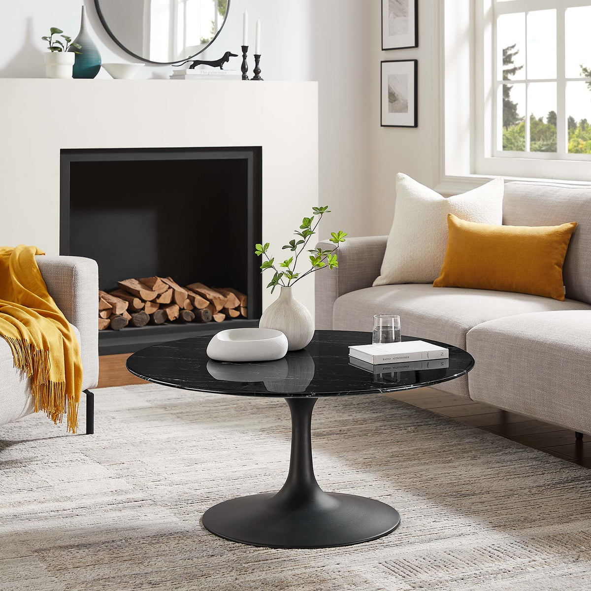 Lippa Round Artificial Marble Coffee Table - view 26