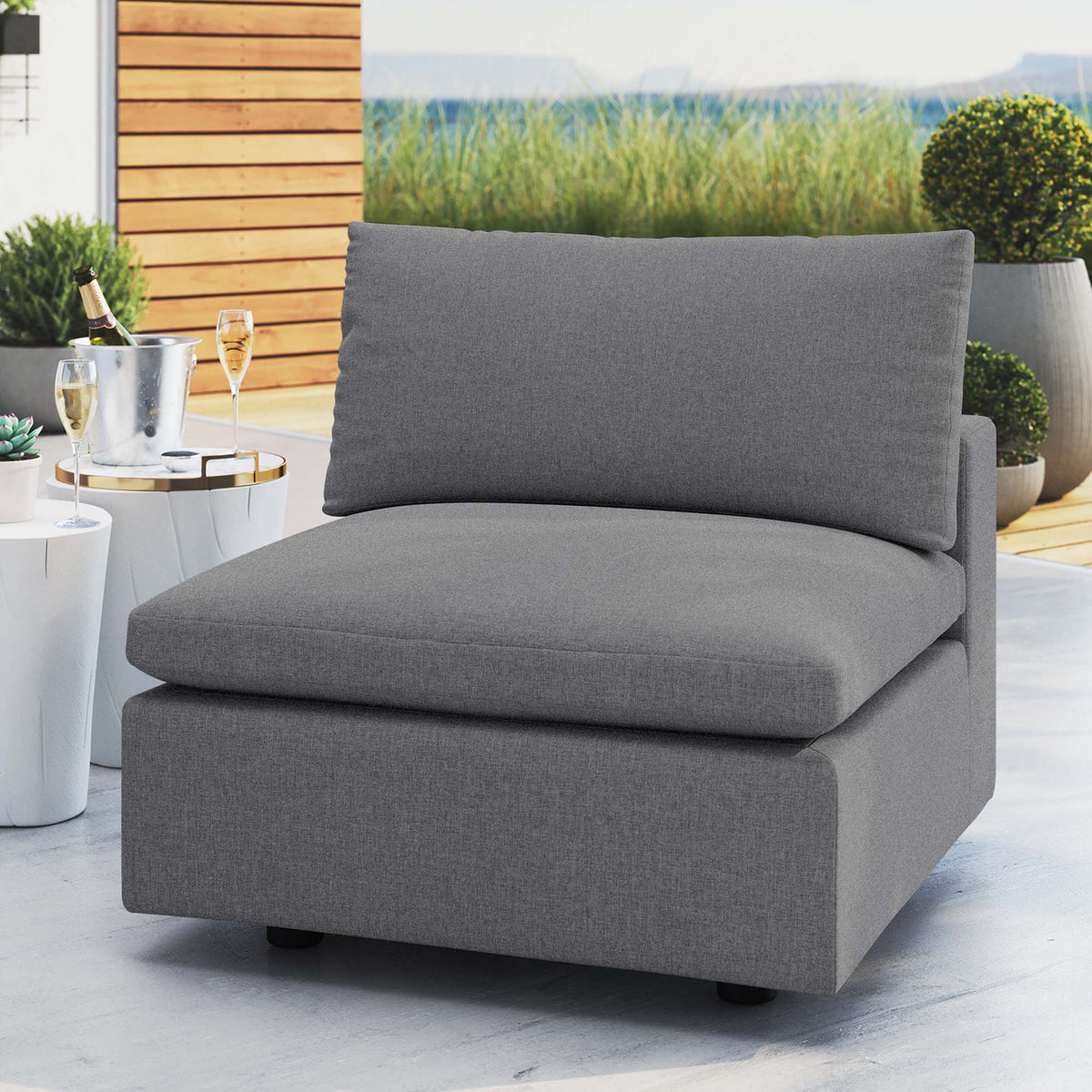 Commix Sunbrella® Outdoor Patio Armless Chair - view 15