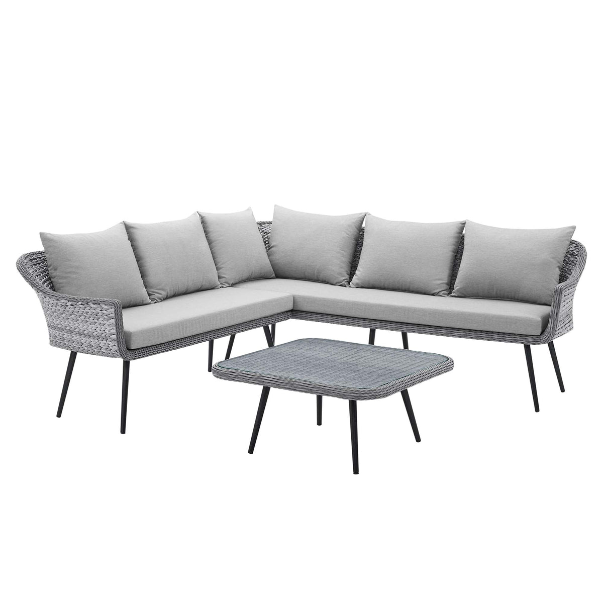 Endeavor Wicker Rattan Outdoor Patio Wicker Rattan Seating Set - view 1