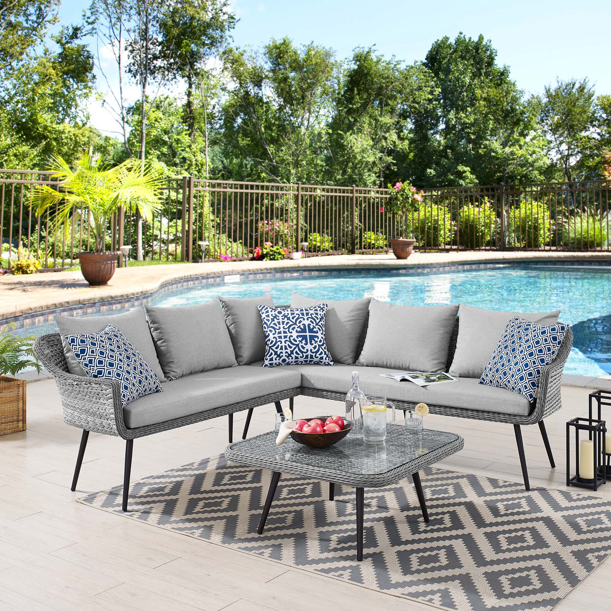 Endeavor Wicker Rattan Outdoor Patio Wicker Rattan Seating Set - view 11