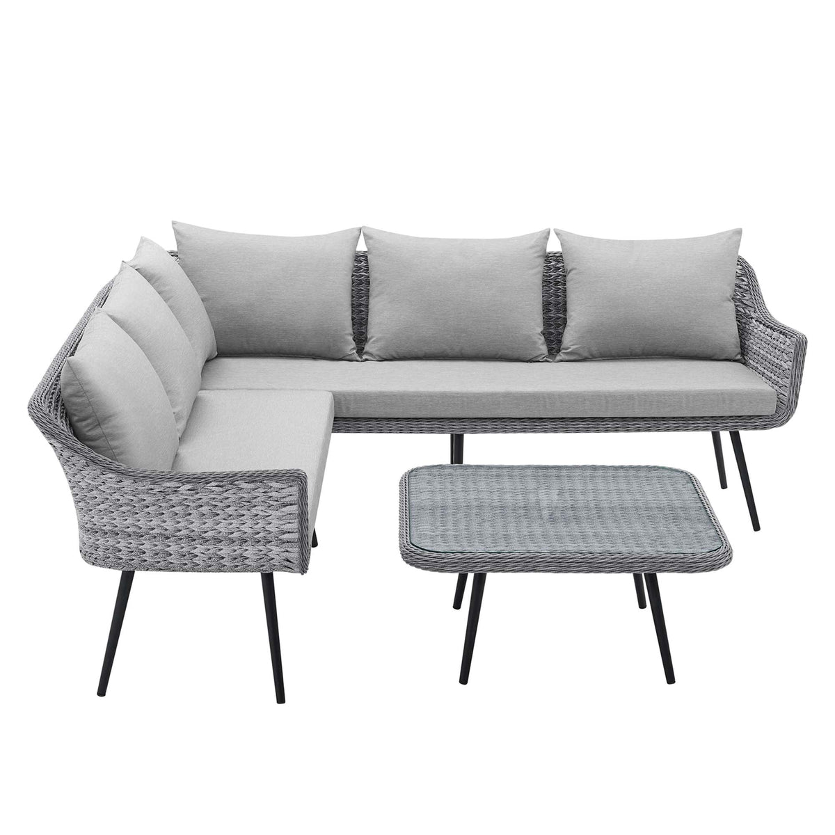 Endeavor Wicker Rattan Outdoor Patio Wicker Rattan Seating Set - view 2