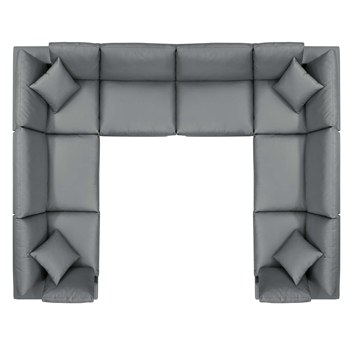 Commix Down Filled Overstuffed Vegan Leather 8-Piece Sectional Sofa