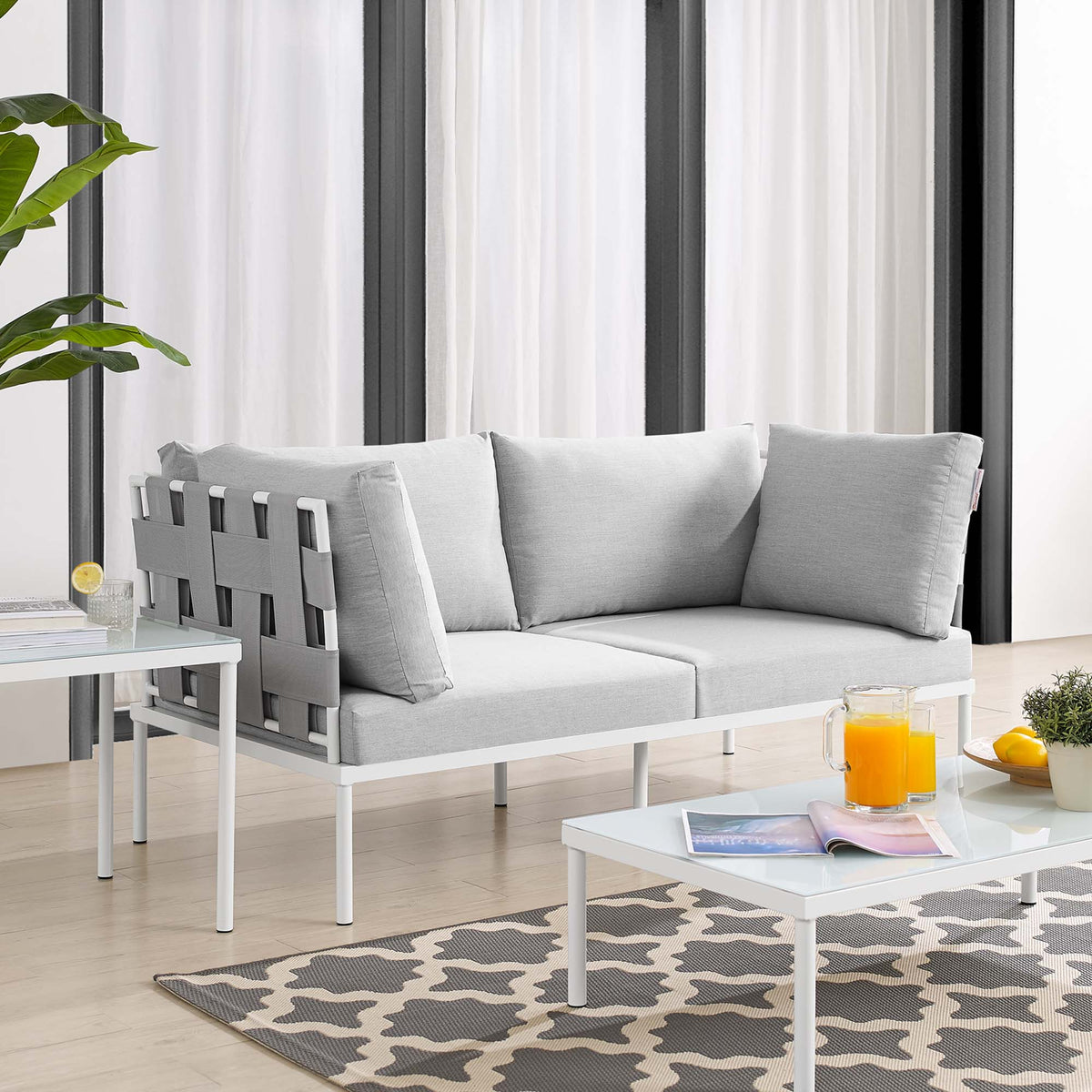 Harmony Sunbrella® Outdoor Aluminum Loveseat