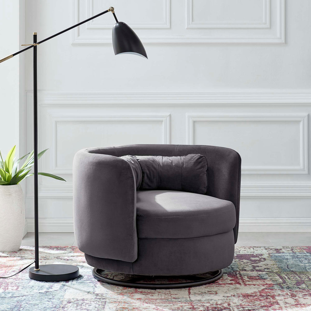 Relish Performance Velvet Swivel Chair - view 20