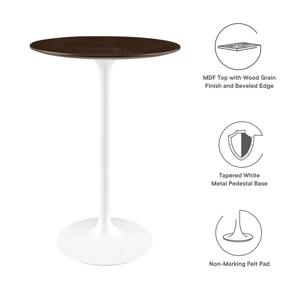 Lippa Round Wood Bar Table