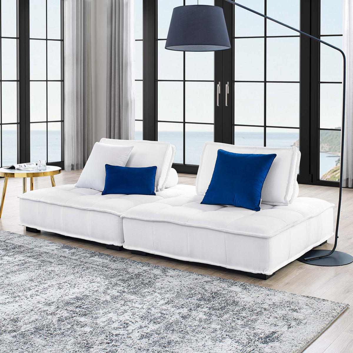 Saunter 2-Piece Tufted Fabric Fabric Loveseat - view 12