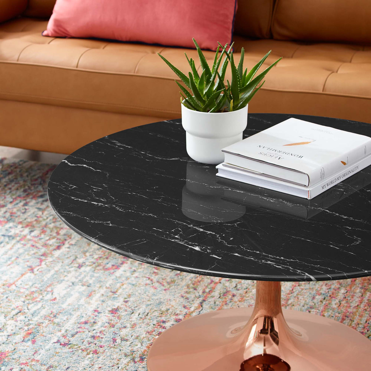 Lippa Round Artificial Marble Coffee Table - view 19