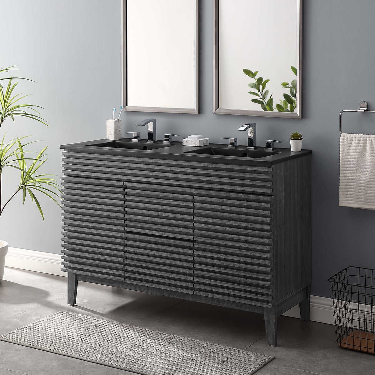 Render 48" Bathroom Vanity with Black Basin Included