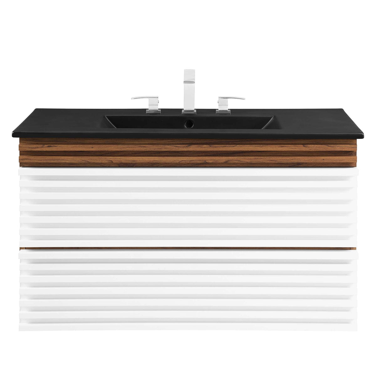 Render Wall-Mount Bathroom Vanity with Black Basin Included