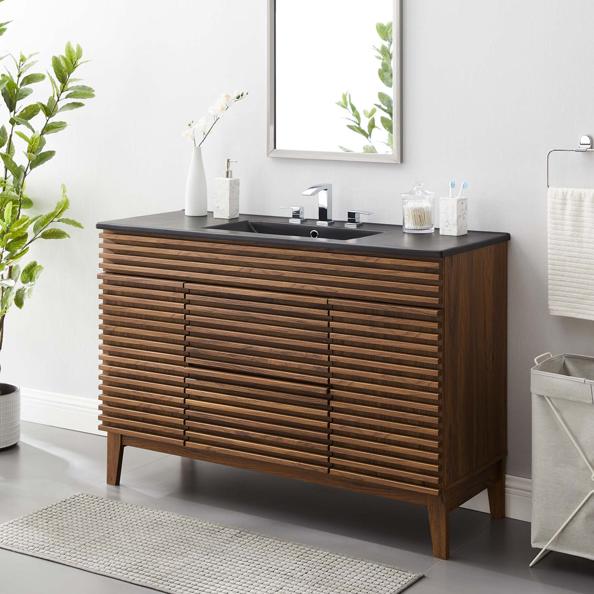 Render 48" Bathroom Vanity with Black Basin Included