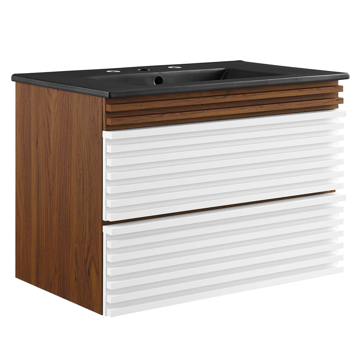 Render Wall-Mount Bathroom Vanity with Black Basin Included