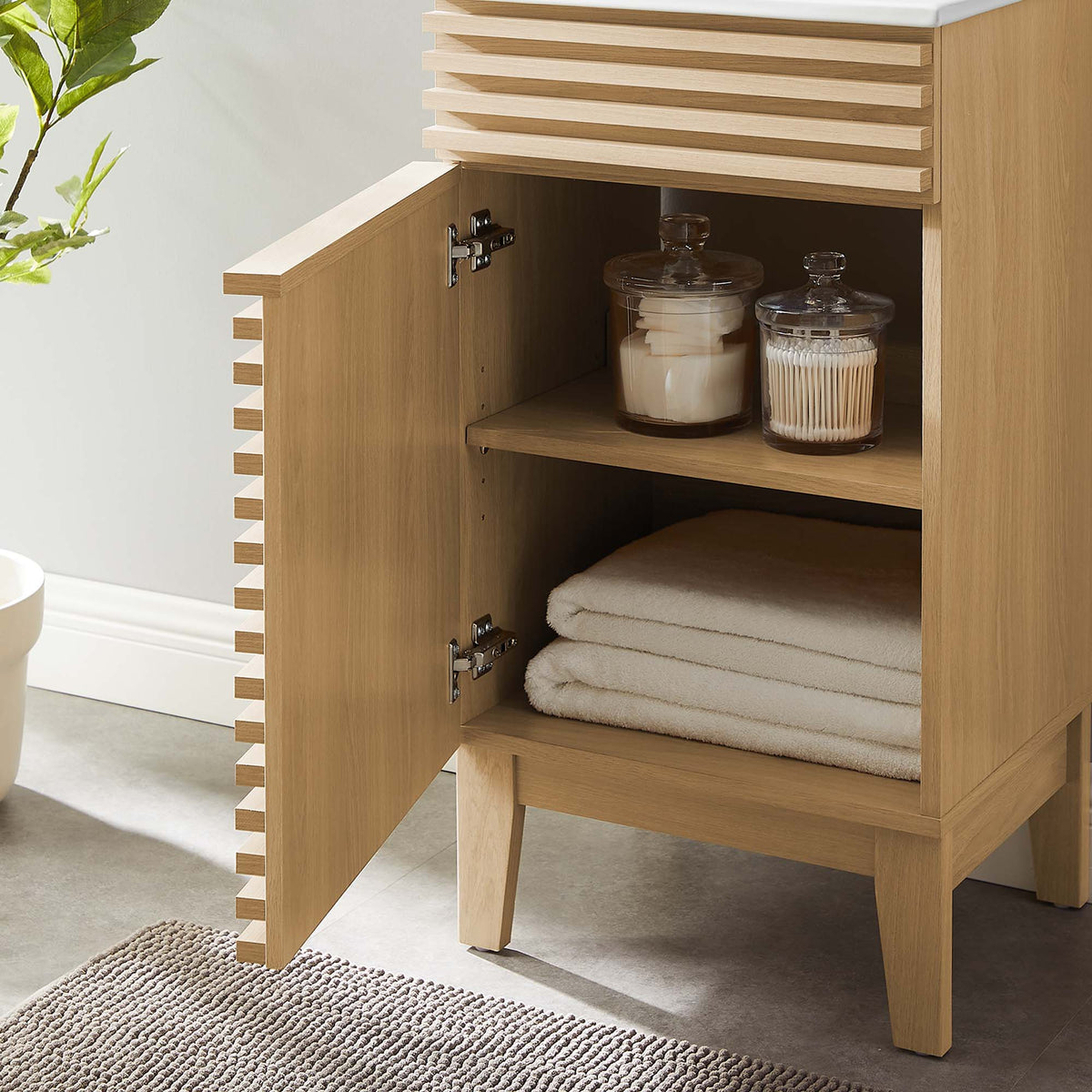 Render 18" and 24" Bathroom Vanities with White Basin Included