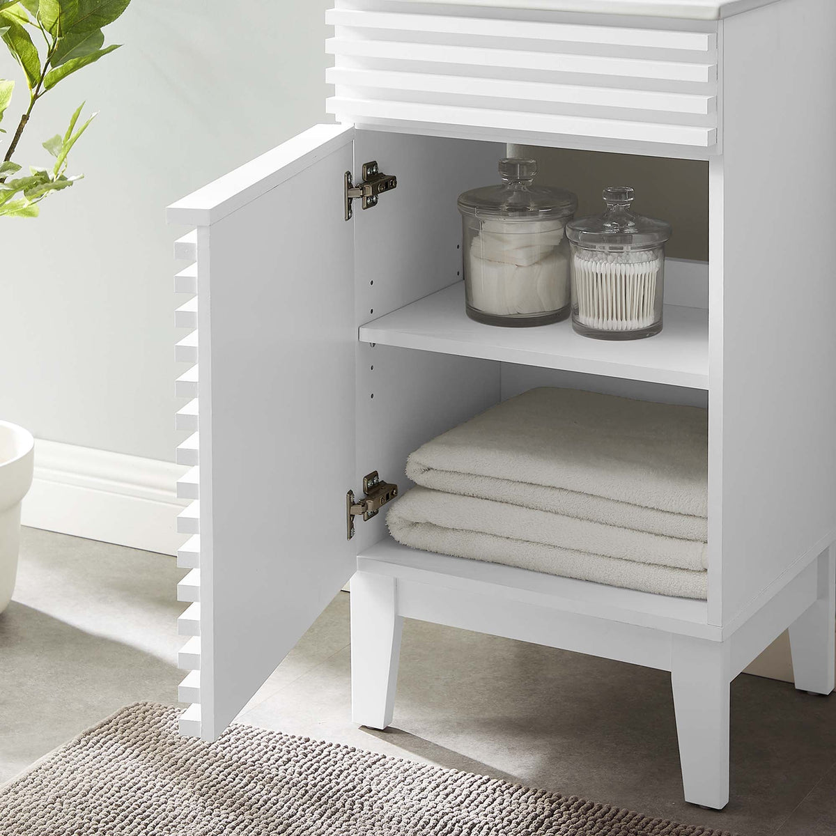 Render 18" and 24" Bathroom Vanities with White Basin Included