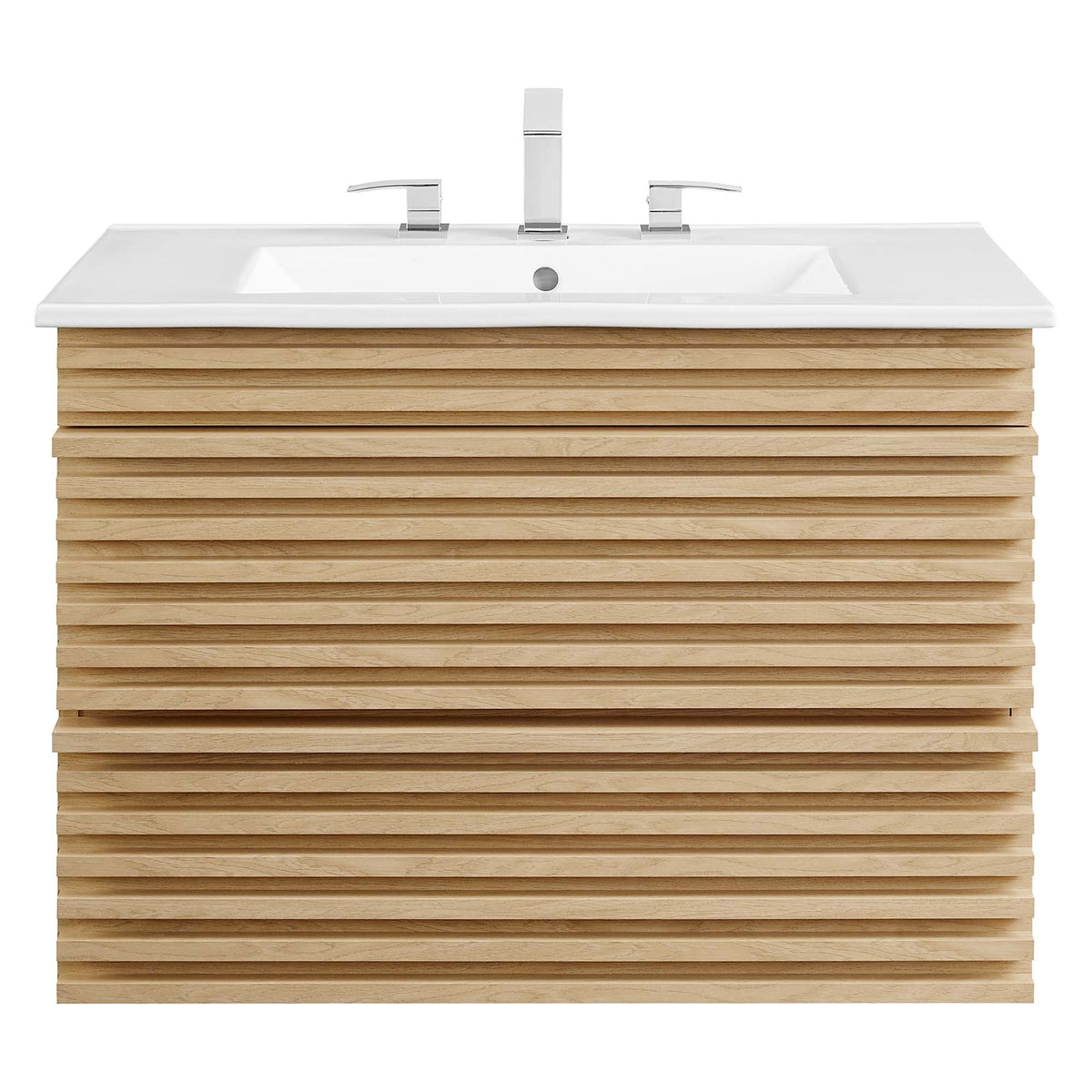 Render Wall-Mount Bathroom Vanity with White Basin Included