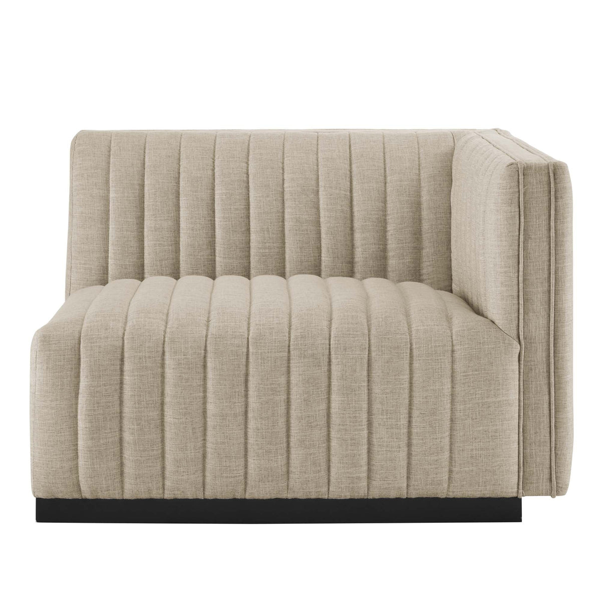 Conjure Channel Tufted Upholstered Fabric Right-Arm Chair - view 4