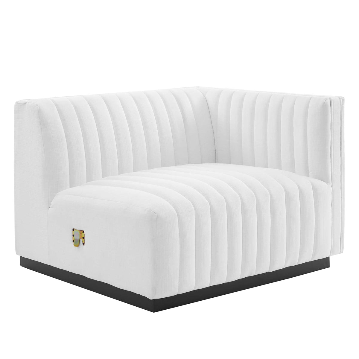 Conjure Channel Tufted Upholstered Fabric Right-Arm Chair - view 3