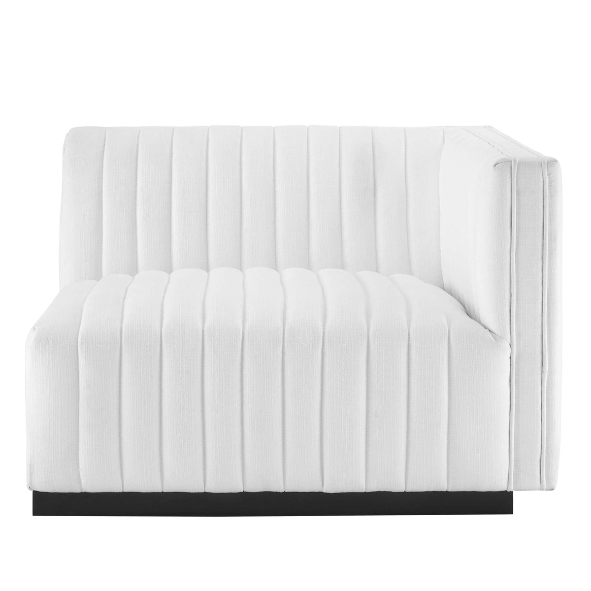Conjure Channel Tufted Upholstered Fabric Right-Arm Chair - view 6