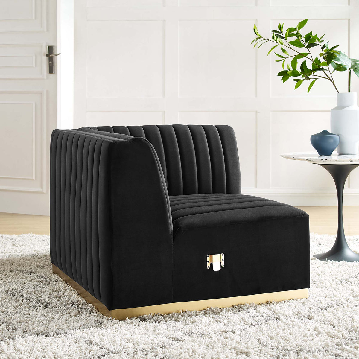 Conjure Channel Tufted Performance Velvet Right Corner Chair - view 26