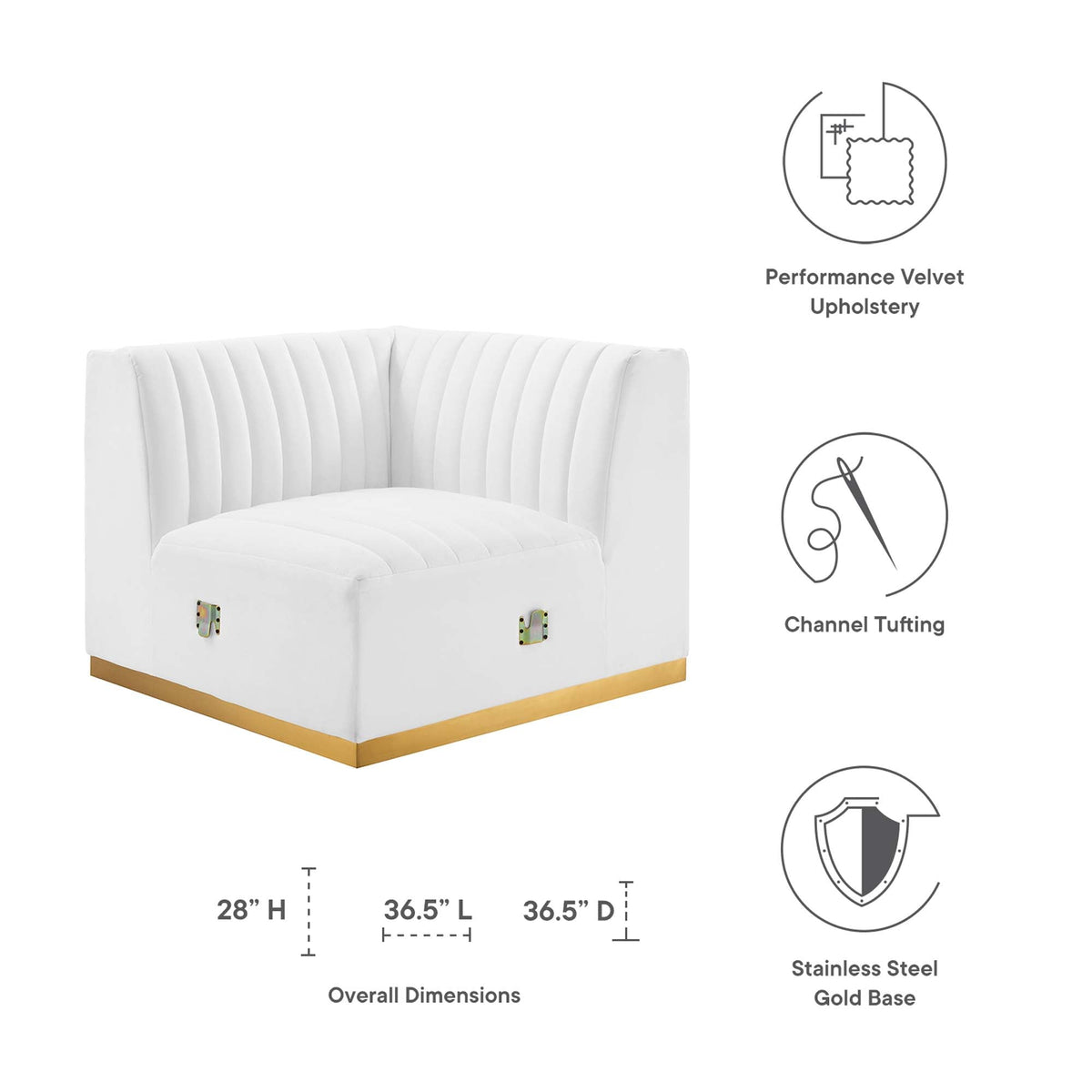 Conjure Channel Tufted Performance Velvet Right Corner Chair - view 25