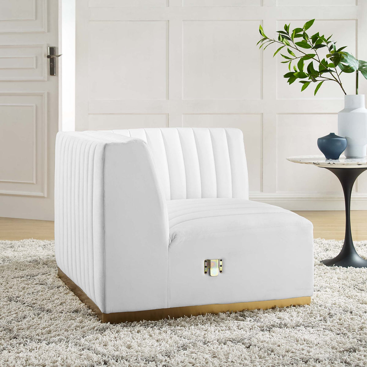 Conjure Channel Tufted Performance Velvet Right Corner Chair - view 30