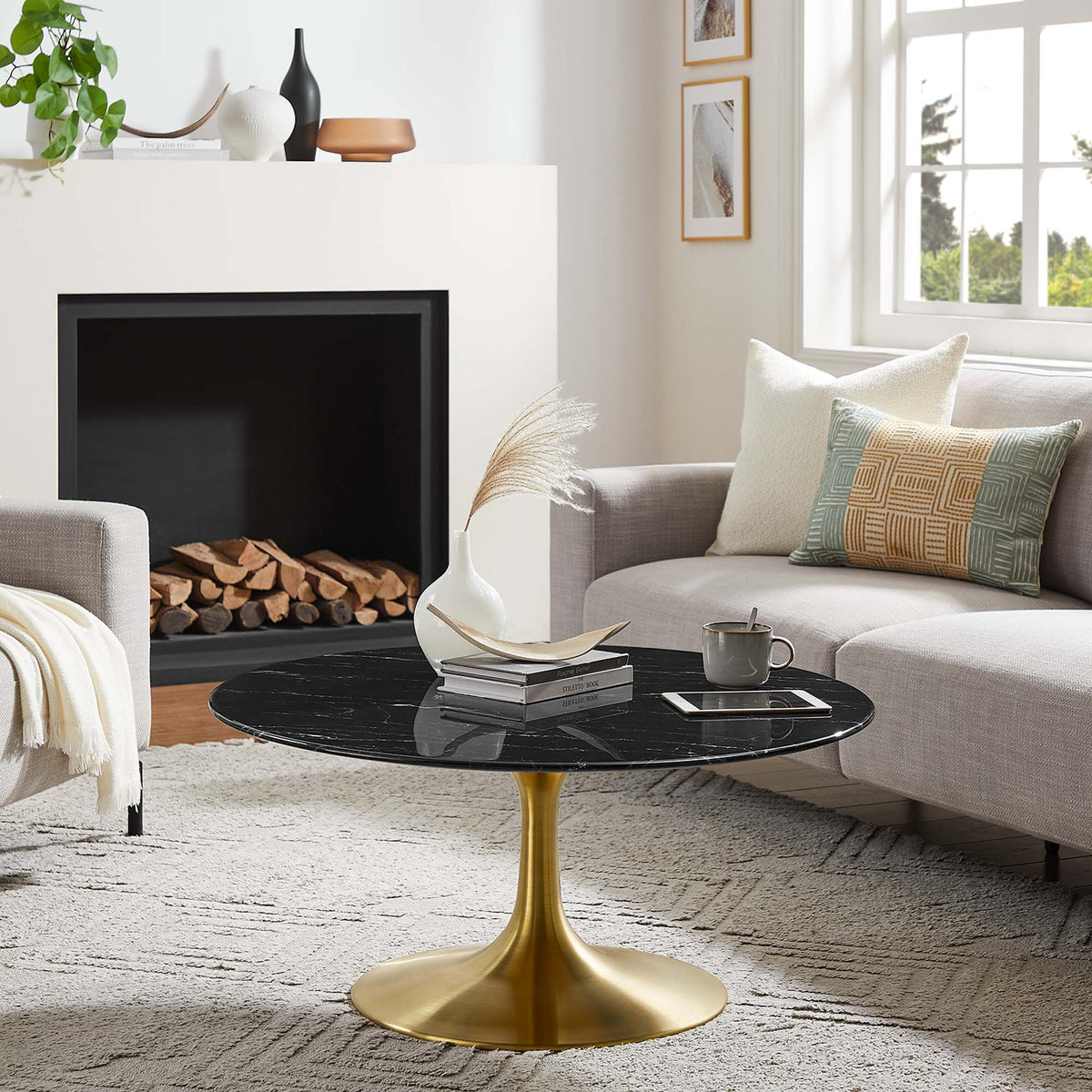 Lippa Round Artificial Marble Coffee Table - view 27