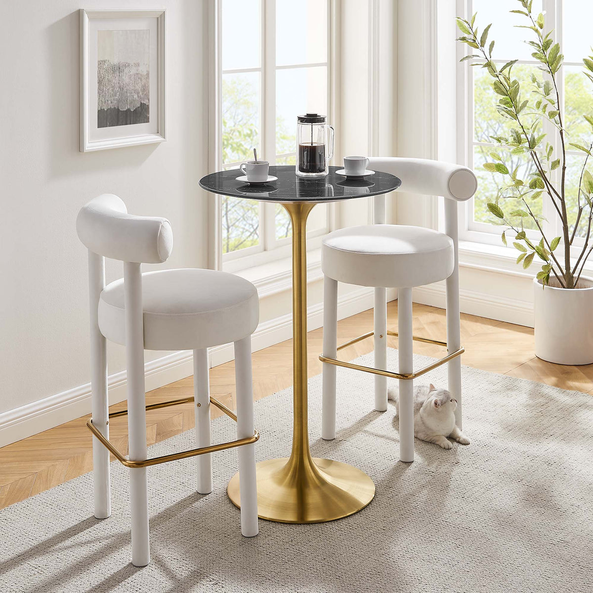 Lippa Round Artificial Marble Bar Table - view 42