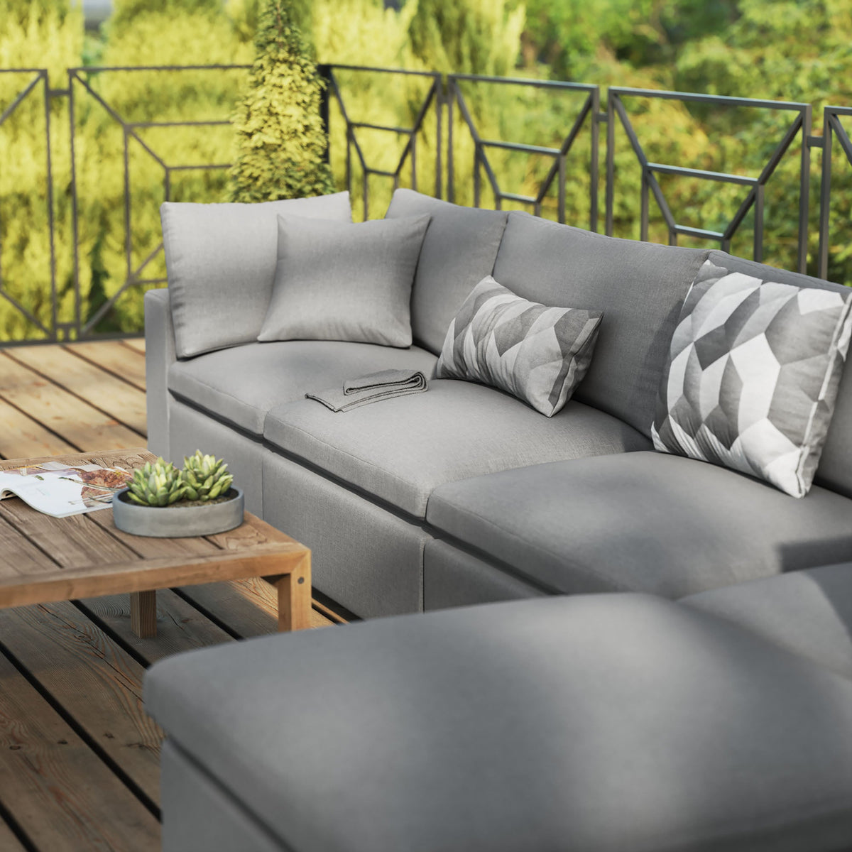 Commix 5-Piece Outdoor Patio Sectional Sofa - view 21