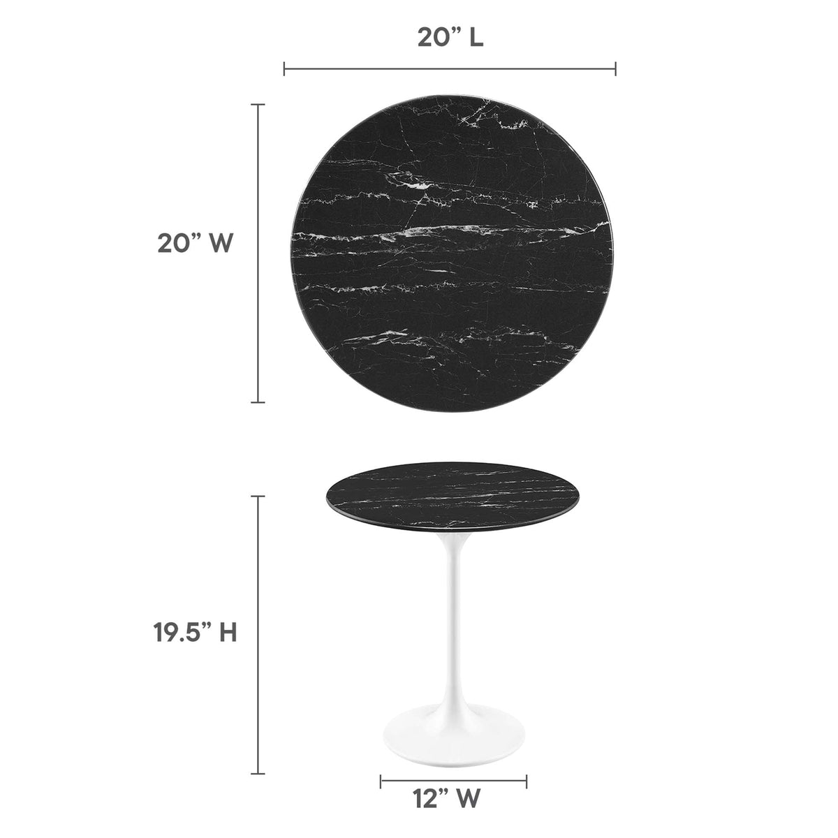 Lippa Round Artificial Marble Side Table - view 19