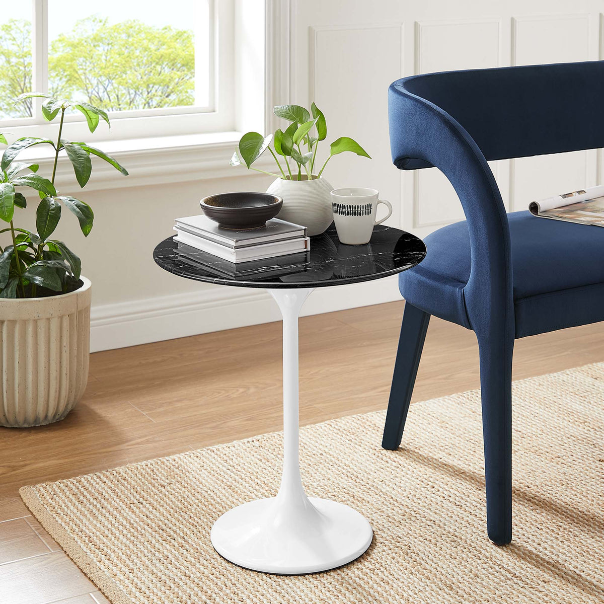 Lippa Round Artificial Marble Side Table - view 37