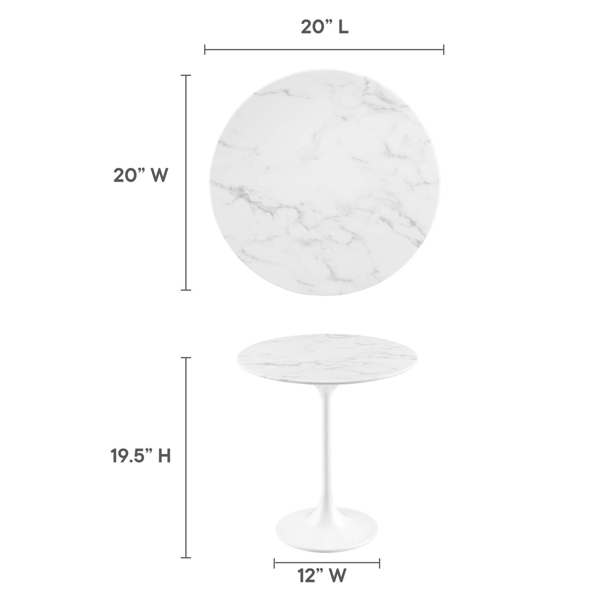 Lippa Round Artificial Marble Side Table - view 20