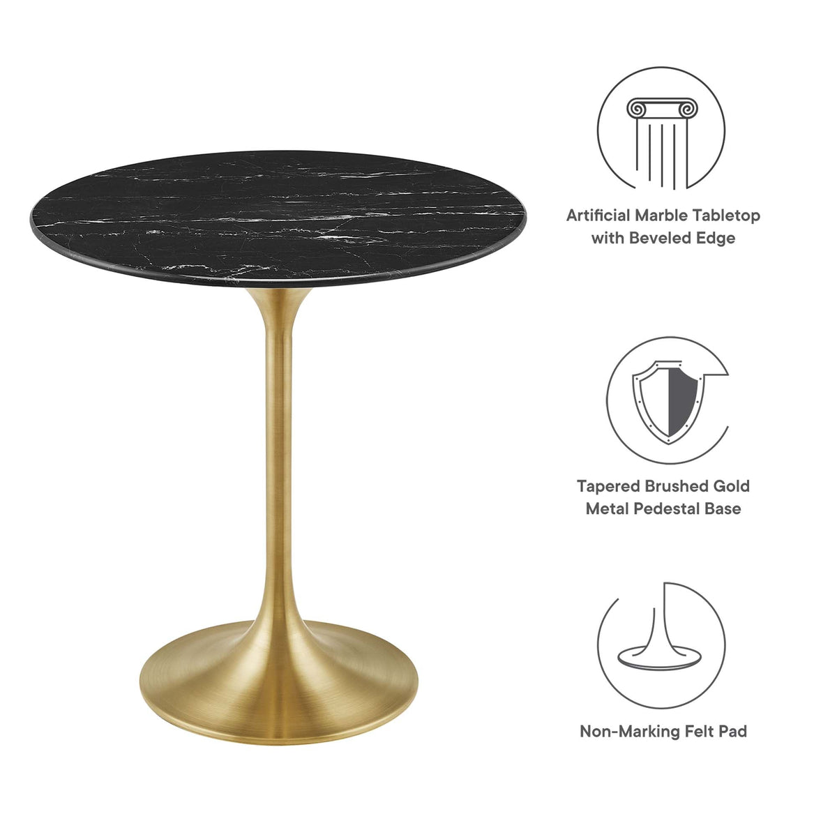 Lippa Round Artificial Marble Side Table - view 27