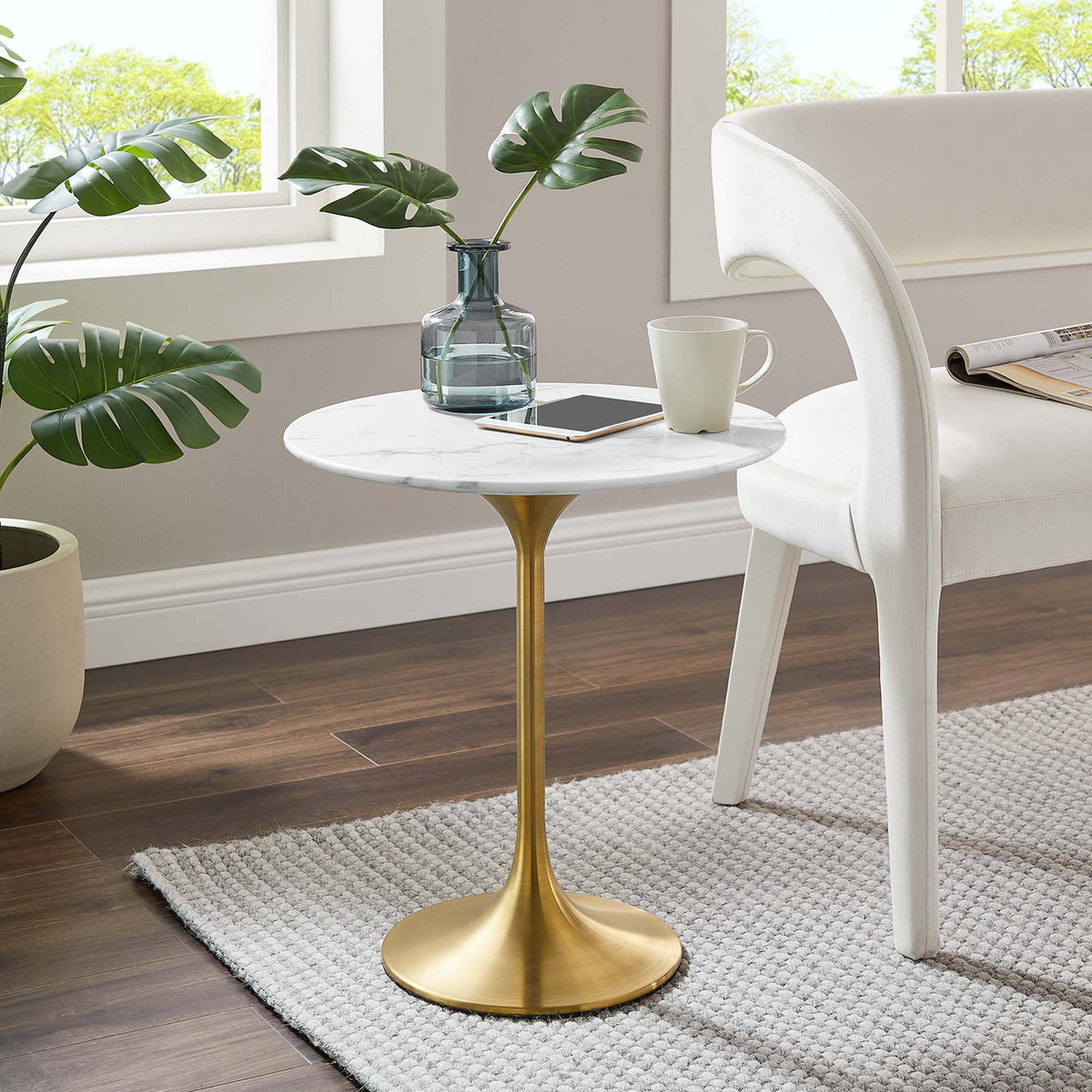 Lippa Round Artificial Marble Side Table - view 40