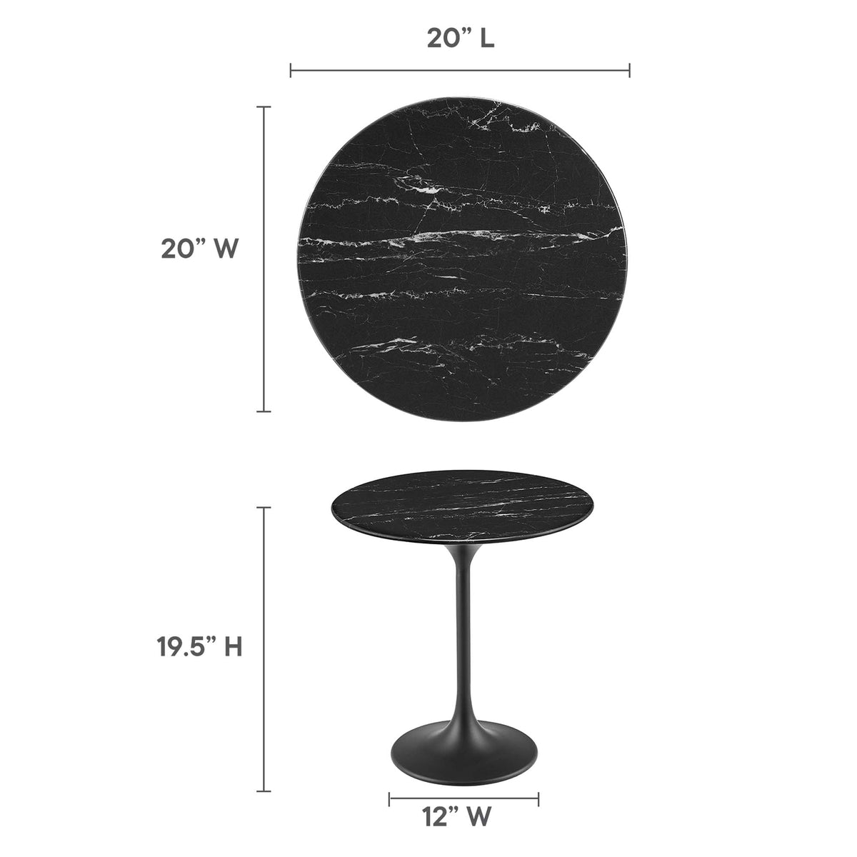 Lippa Round Artificial Marble Side Table - view 23