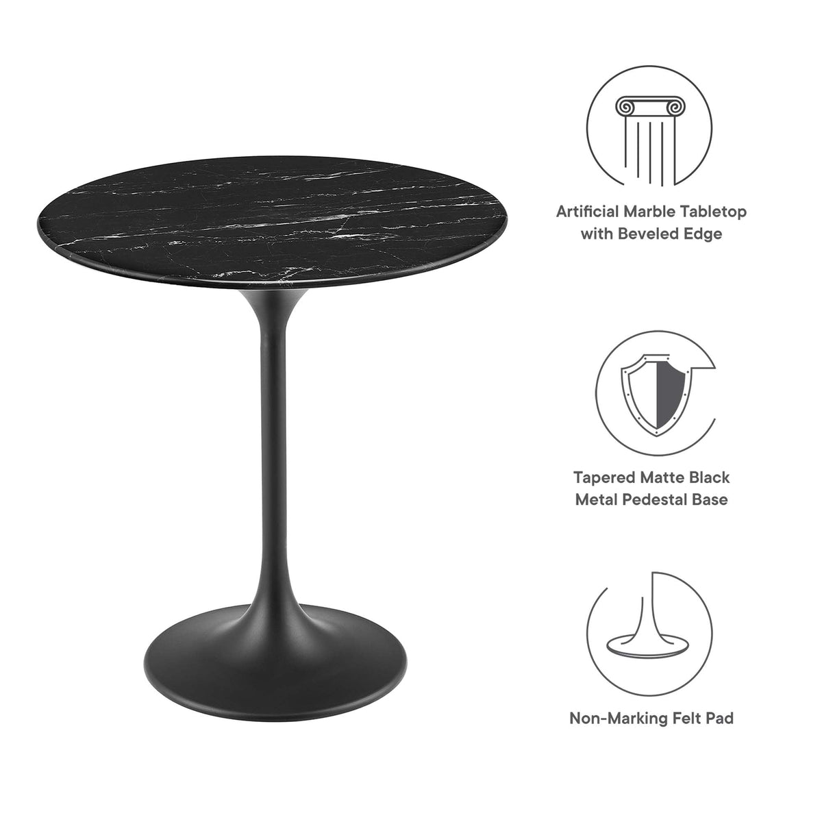 Lippa Round Artificial Marble Side Table - view 29