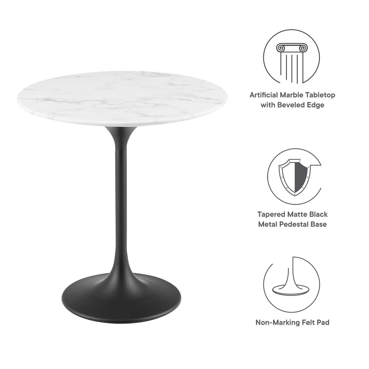 Lippa Round Artificial Marble Side Table - view 30
