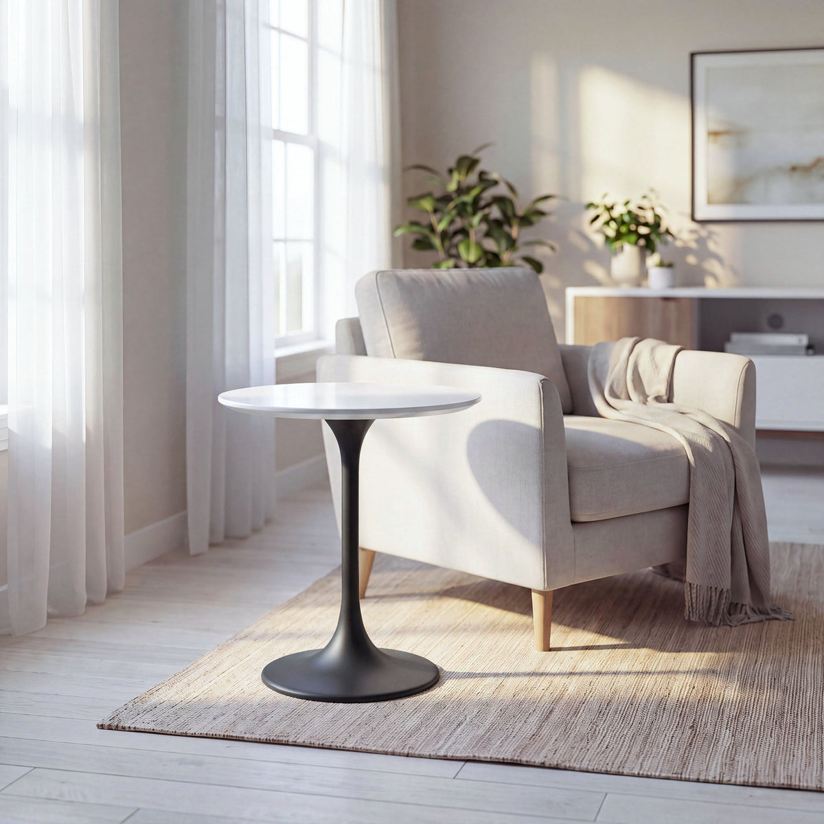 Lippa 20" Round Wood Side Table