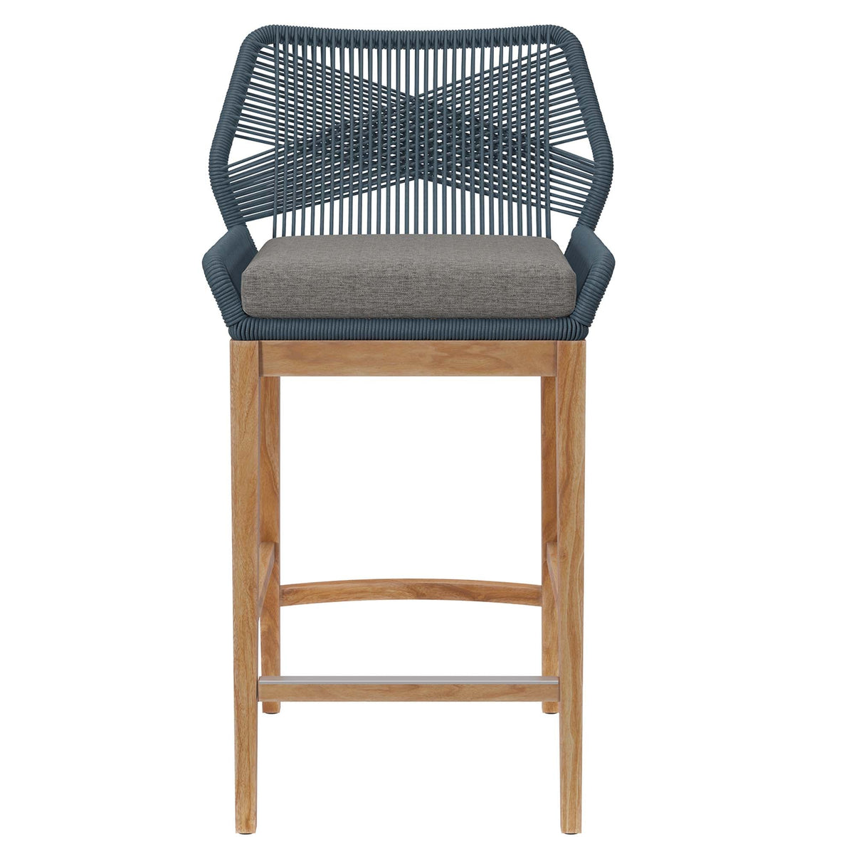 Wellspring Outdoor Patio Teak Wood Bar Stool - view 10