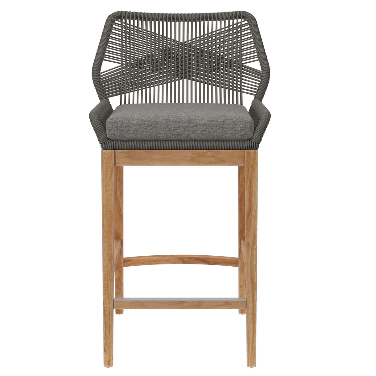 Wellspring Outdoor Patio Teak Wood Bar Stool - view 11